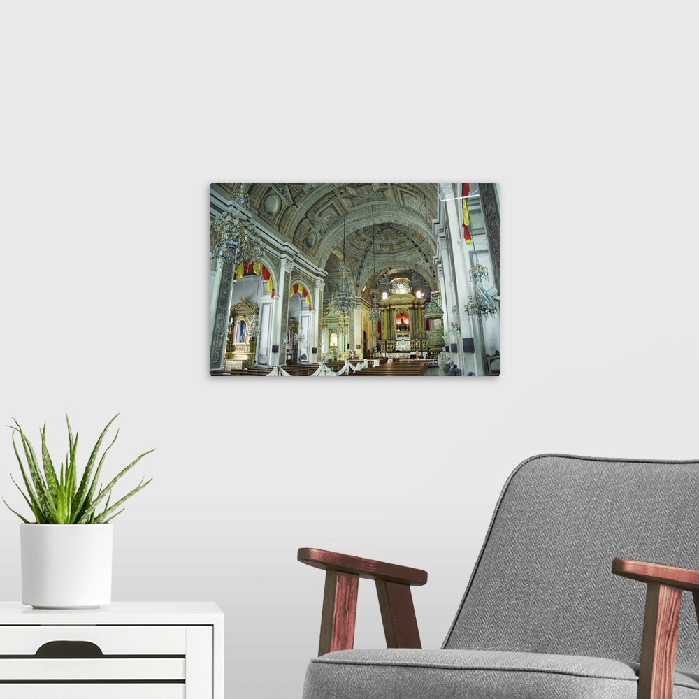 A modern room featuring Decorated interior, San Agustin church and museum, Manila, Philippines