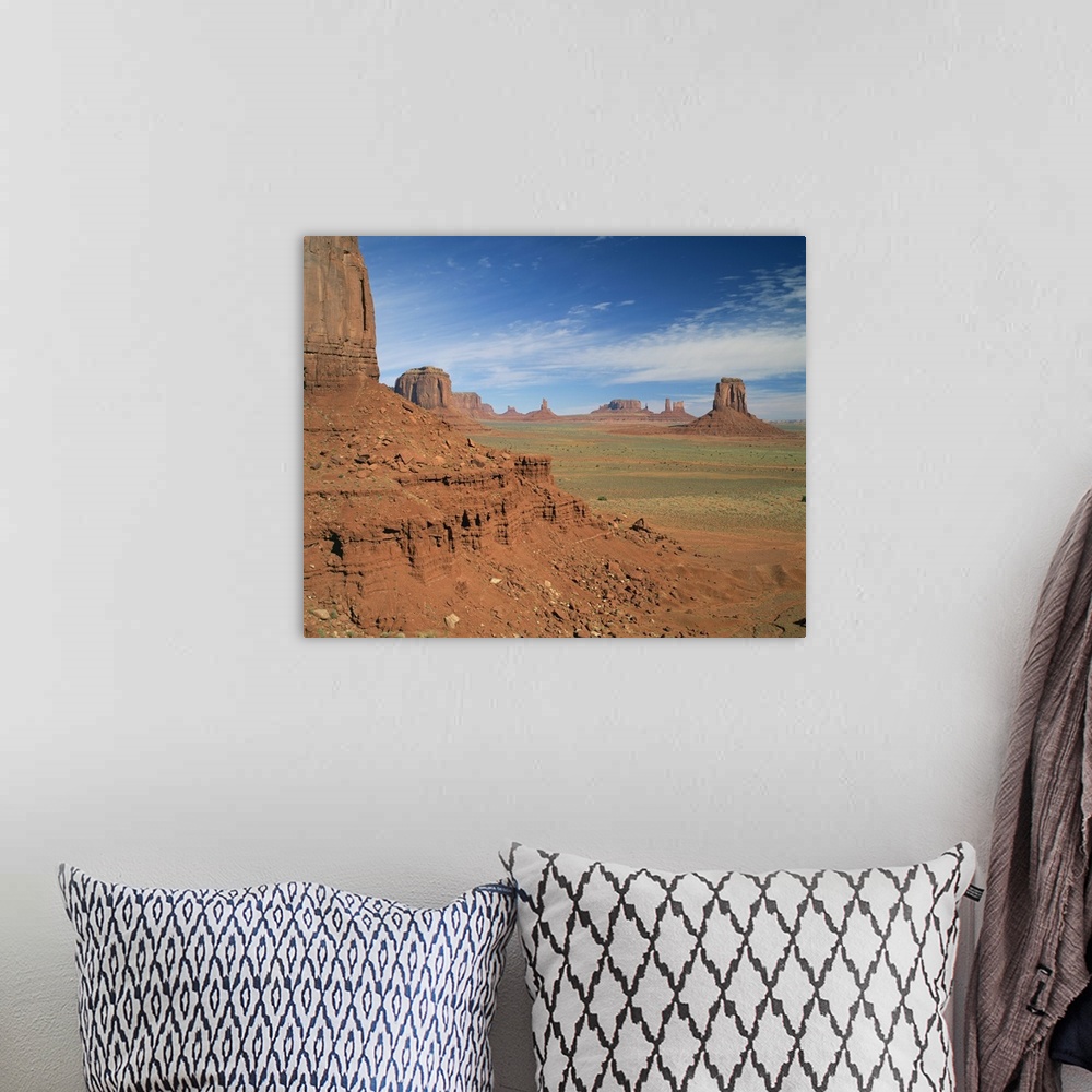 A bohemian room featuring Desert landscape with rock formations in Monument Valley, Arizona