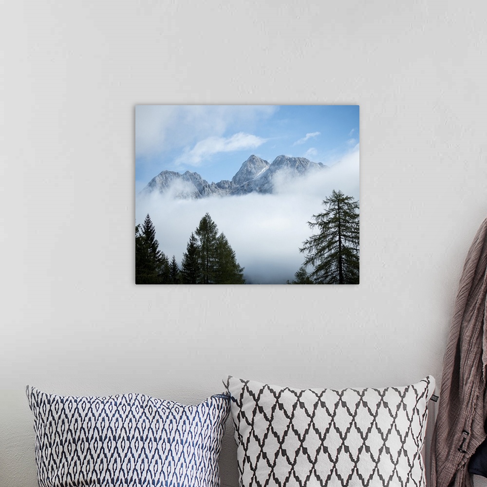 A bohemian room featuring Detail of Mountain Peaks, Vrsic Pass, Julian Alps, Triglav National Park, Upper Carniola, Sloveni...