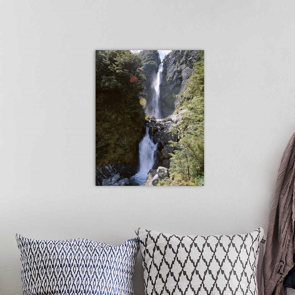 A bohemian room featuring Devils Punchbowl Falls, Arthur's Pass National Park, Westland, New Zealand