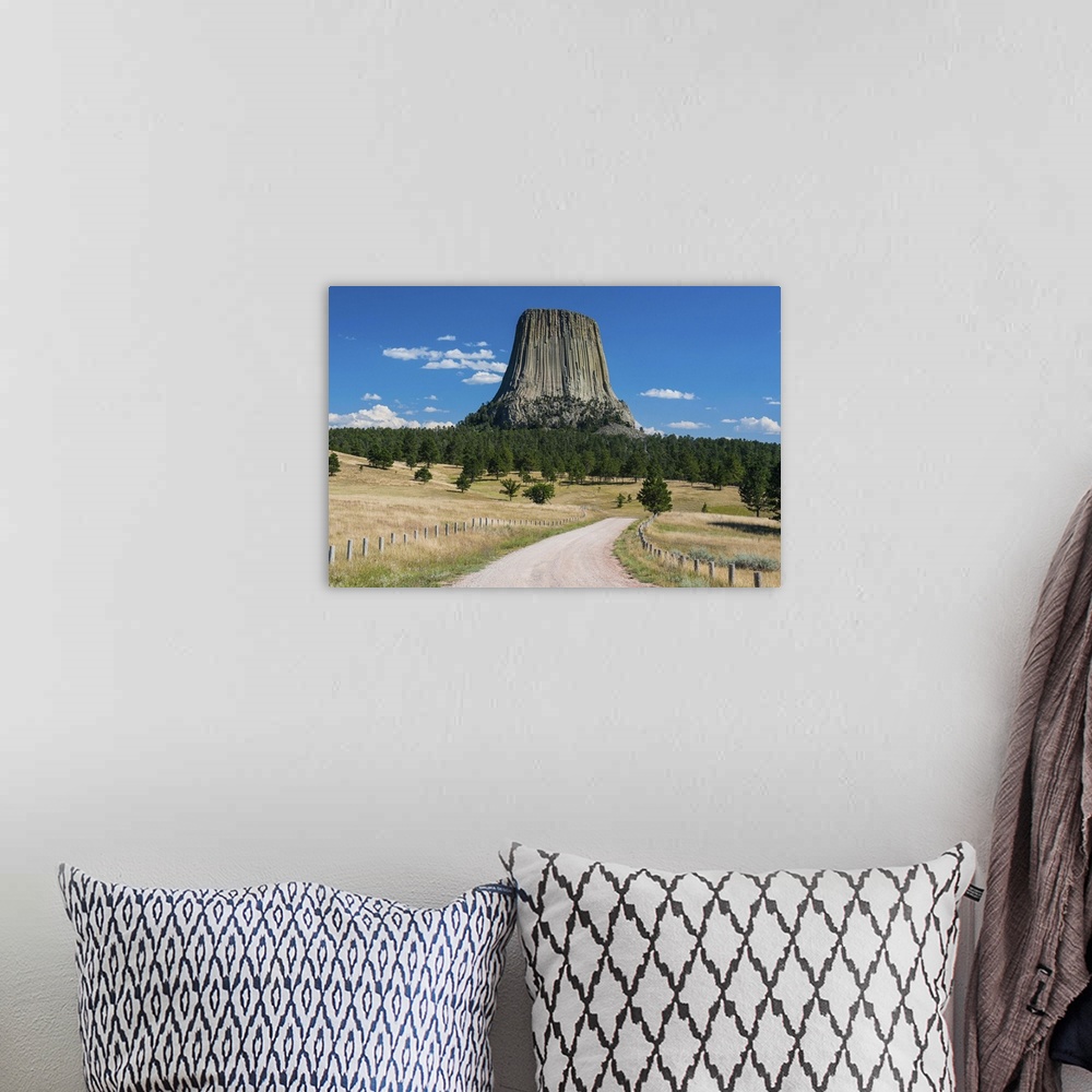 A bohemian room featuring Devils Tower National Monument, Wyoming, United States of America, North America.
