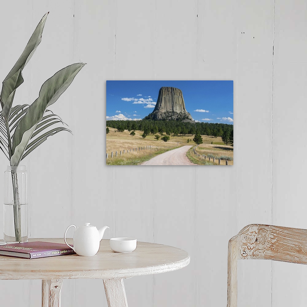 A farmhouse room featuring Devils Tower National Monument, Wyoming, United States of America, North America.