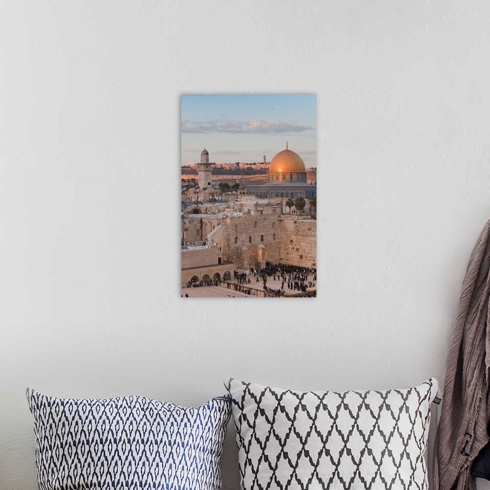 A bohemian room featuring Dome of the Rock and the Western Wall, Jerusalem, Israel, Middle East