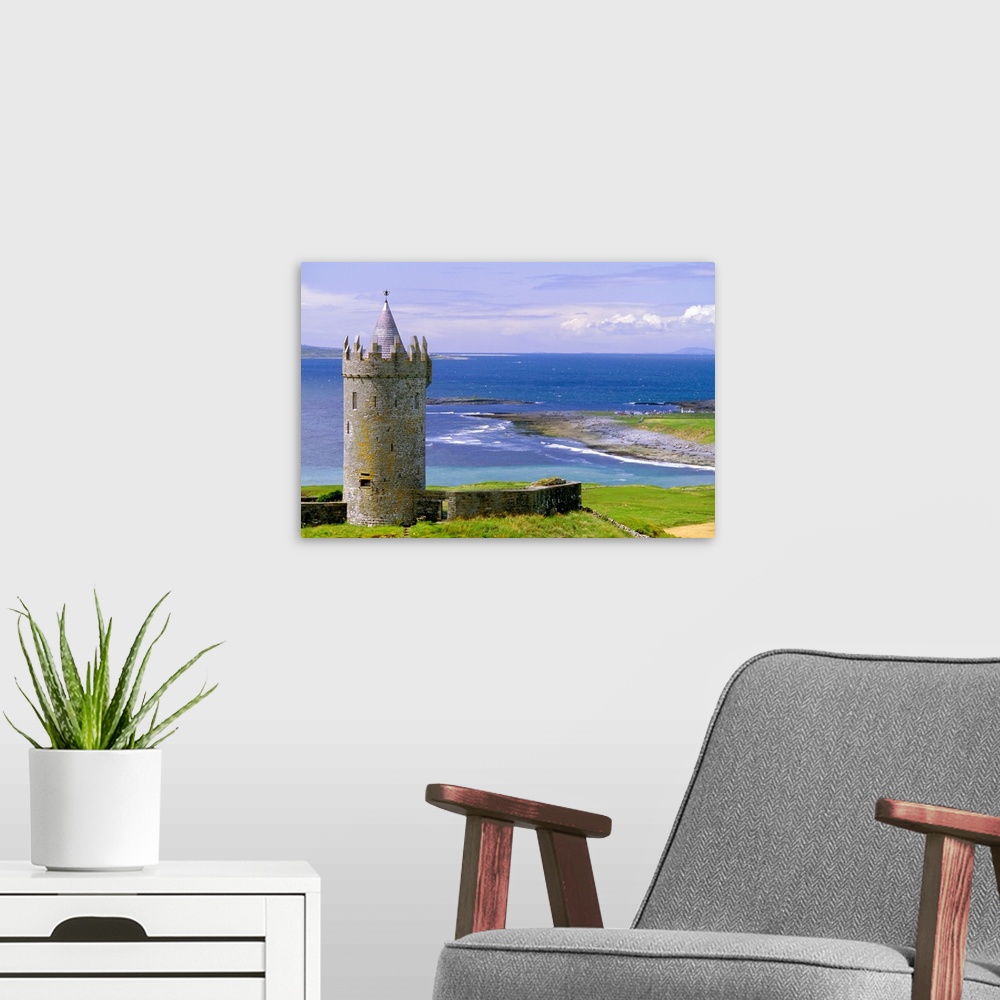 A modern room featuring Doonagoore Castle, County Clare, Munster, Republic of Ireland (Eire)