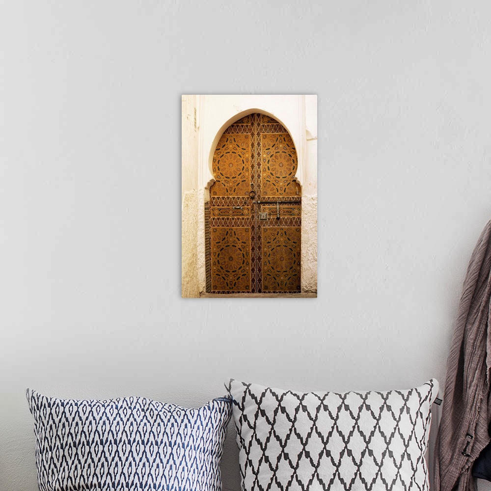 A bohemian room featuring Door in the Medina, Fes el Bali, Fez, Morocco, North Africa, Africa