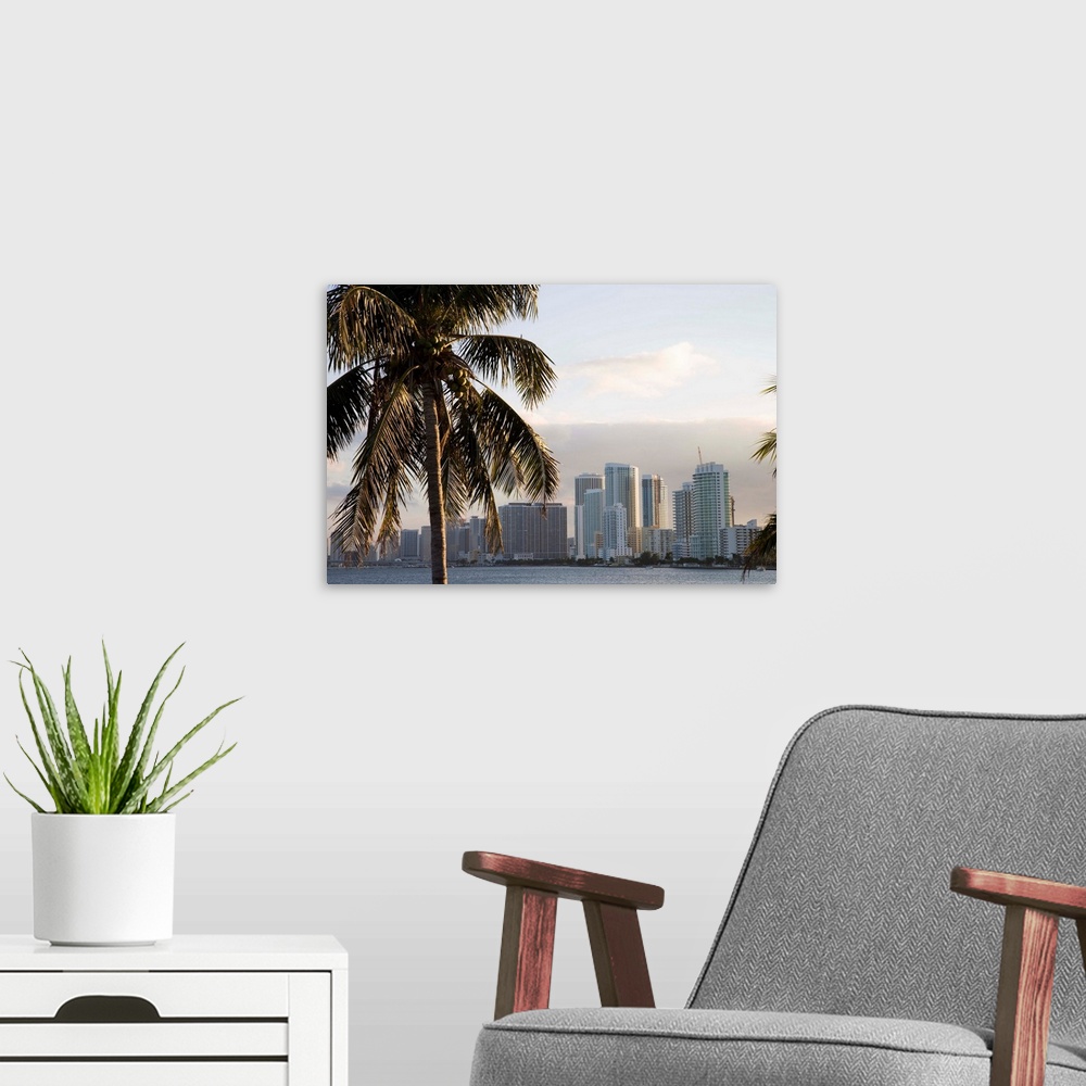 A modern room featuring Downtown Miami skyline, Miami, Florida
