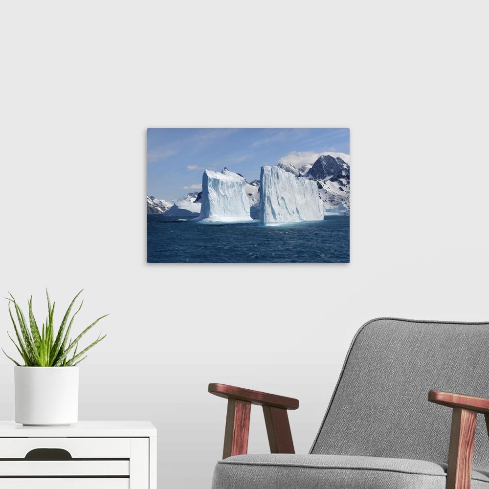 A modern room featuring Drygalski Fjord, Floating Icebergs, South Georgia, South Georgia and the Sandwich Islands, Antarc...