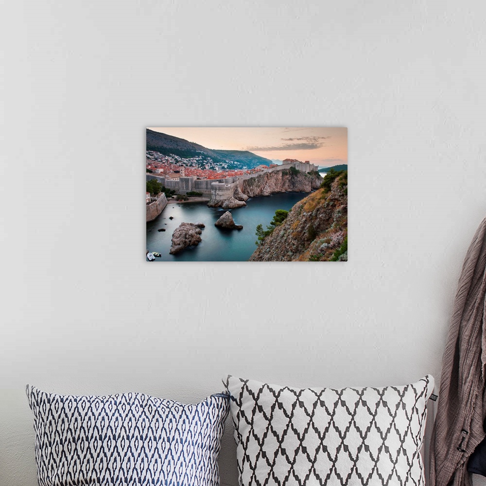 A bohemian room featuring Dubrovnik and the City Walls at sunrise, Dubrovnik, Croatia