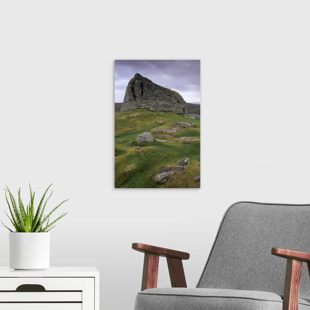 A modern room featuring Dun Carloway broch, Lewis, Outer Hebrides, Scotland, UK