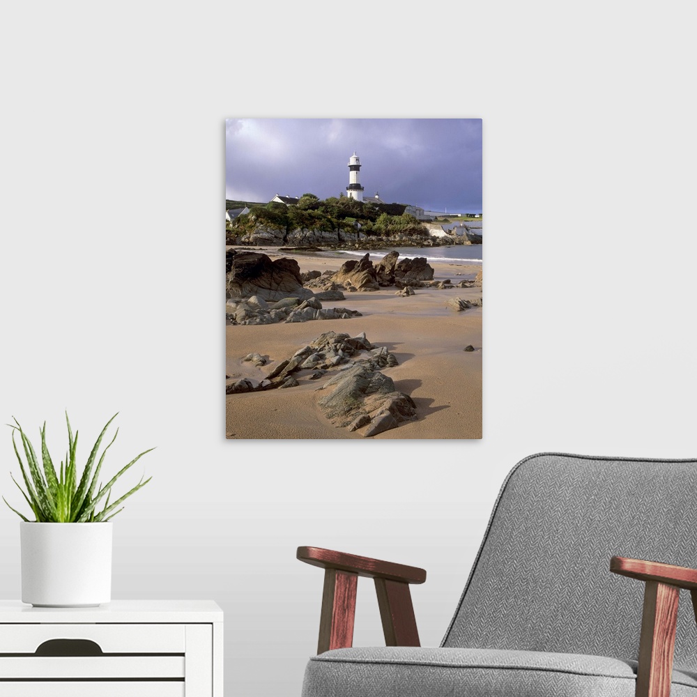 A modern room featuring Dunagree Point lighthouse, Inishoven peninsula, County Donegal, Ulster, Republic of Ireland, Europe
