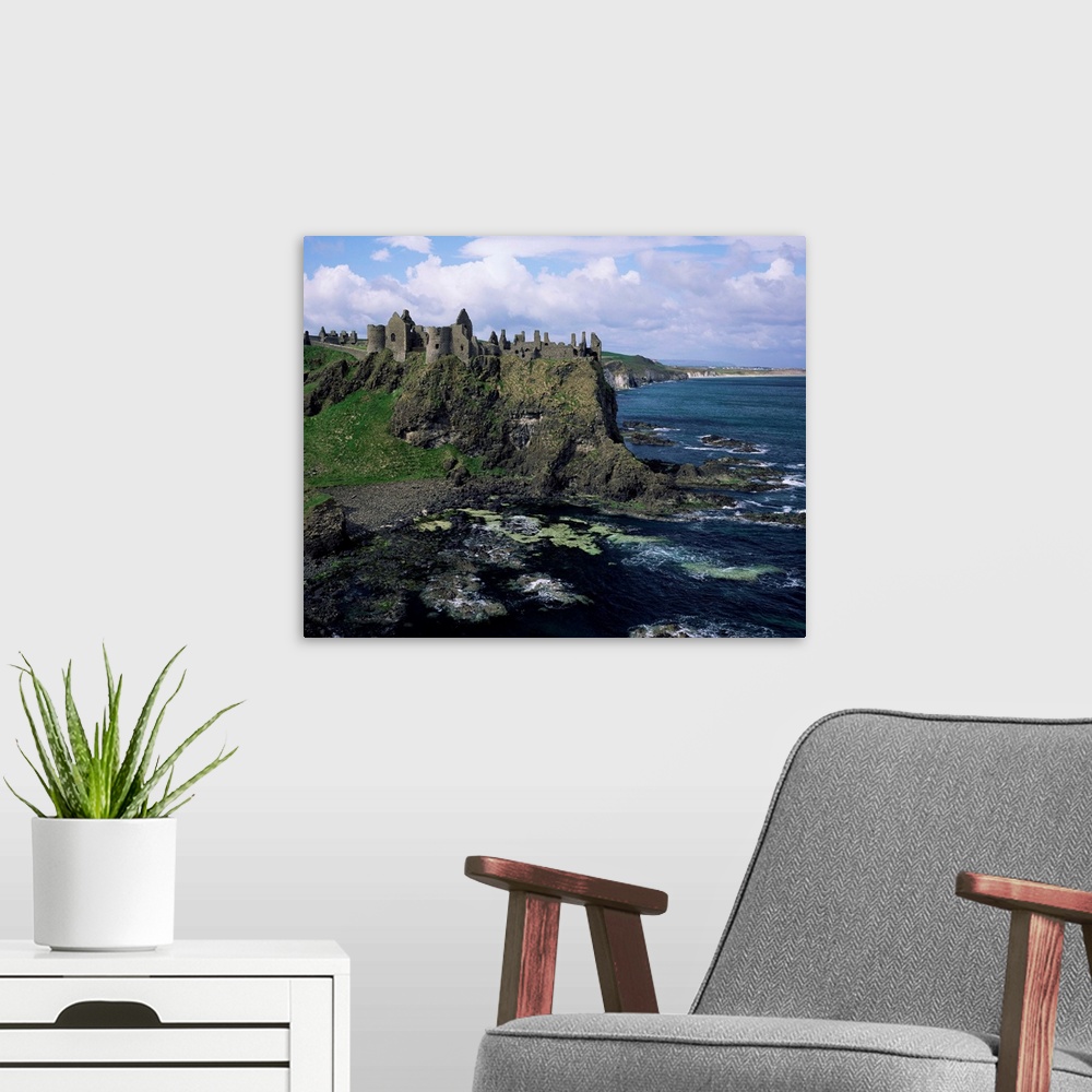 A modern room featuring Dunluce Castle, County Antrim, Northern Ireland