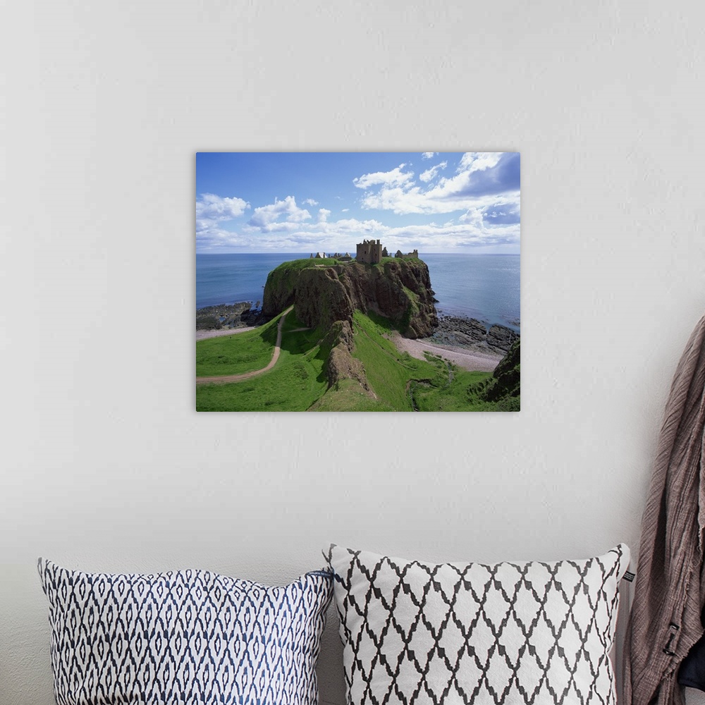 A bohemian room featuring Dunnottar Castle, near Stonehaven, Highlands, Scotland, UK