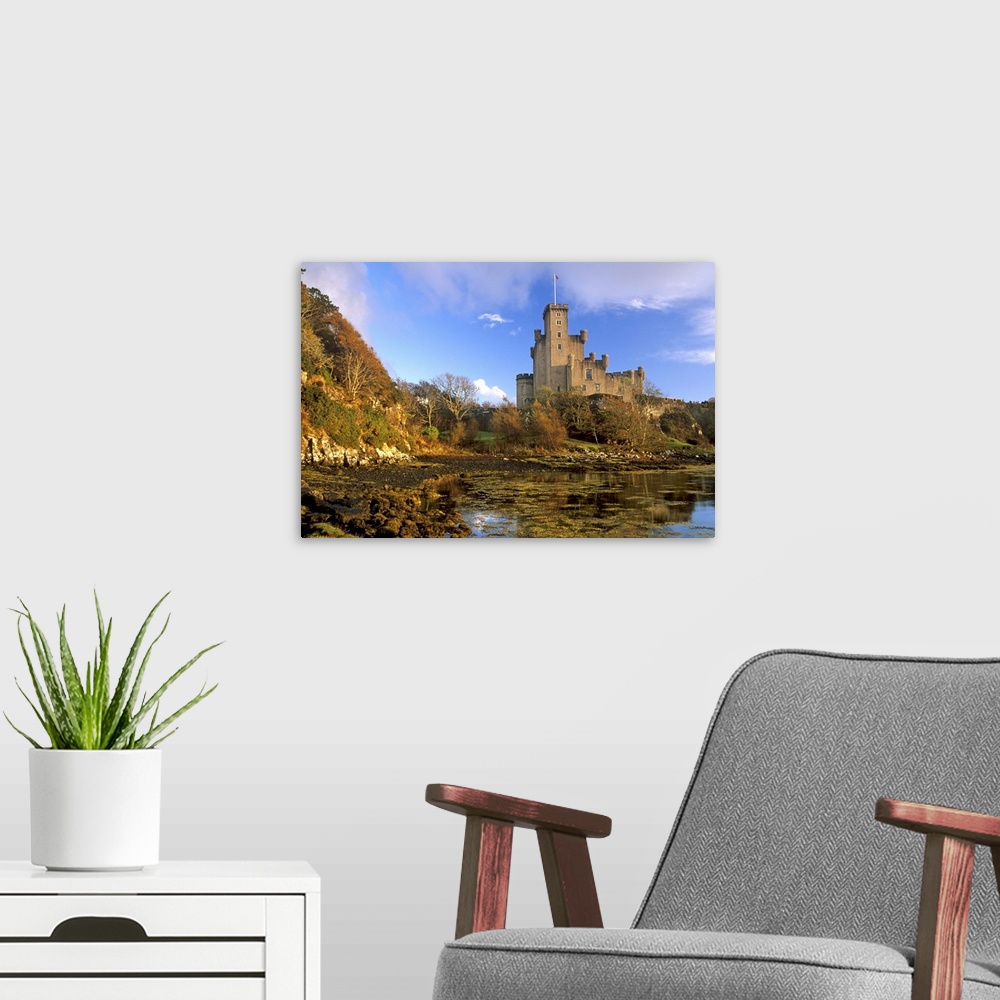 A modern room featuring Dunvegan Castle, seat of the MacLeods of Skye, Highland region, Scotland, UK