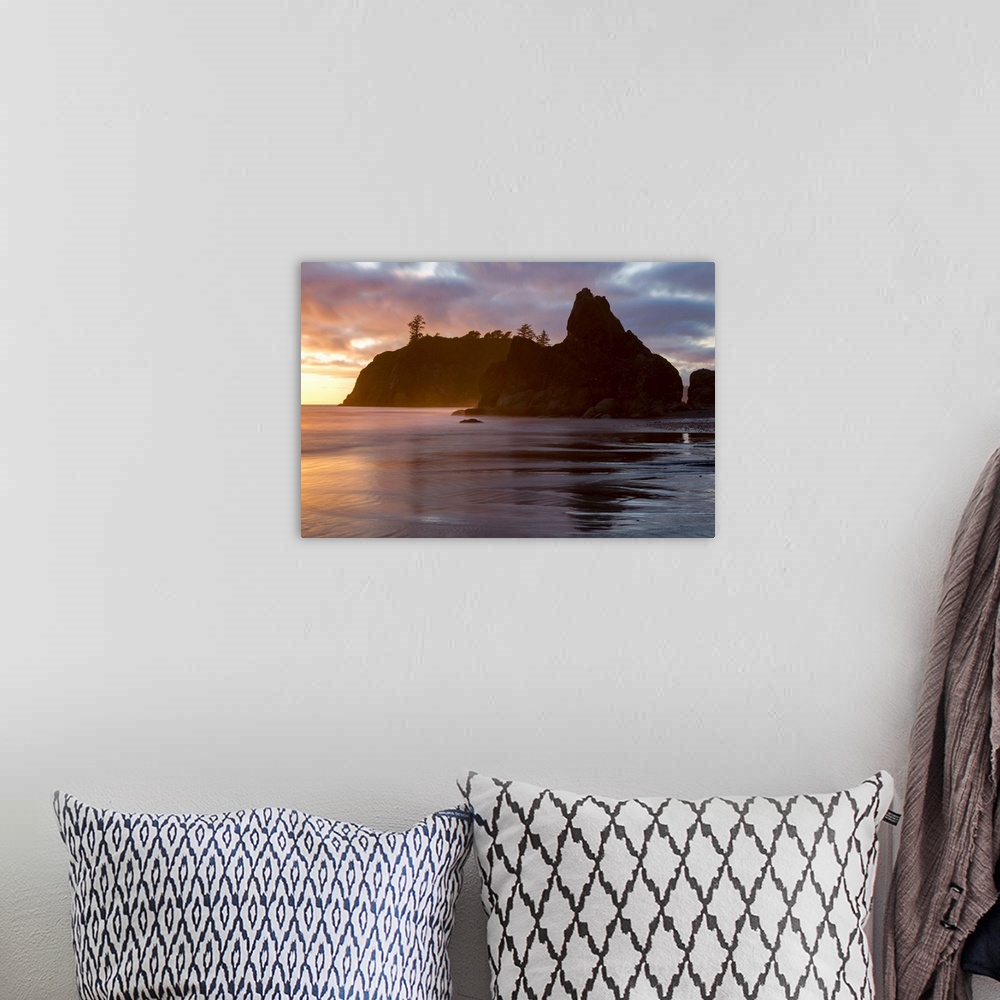 A bohemian room featuring Dusk at Ruby Beach in the Olympic National Park, on the Pacific Northwest coast, Washington State