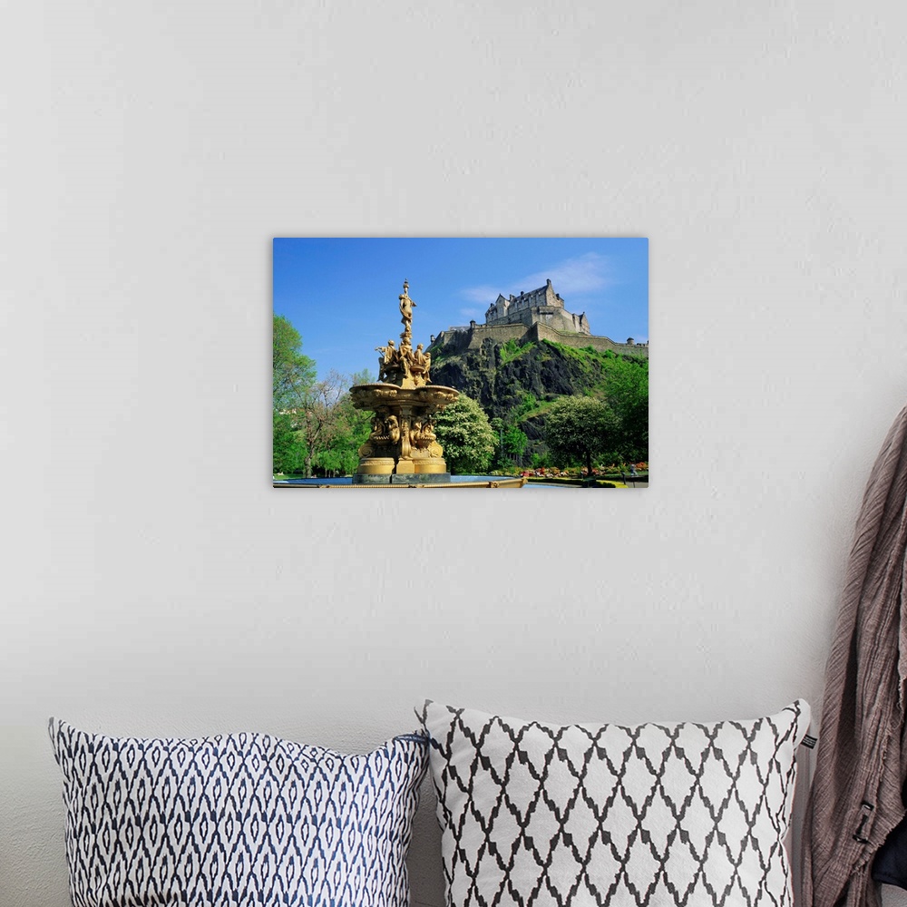A bohemian room featuring Edinburgh Castle, Edinburgh, Lothian, Scotland, UK