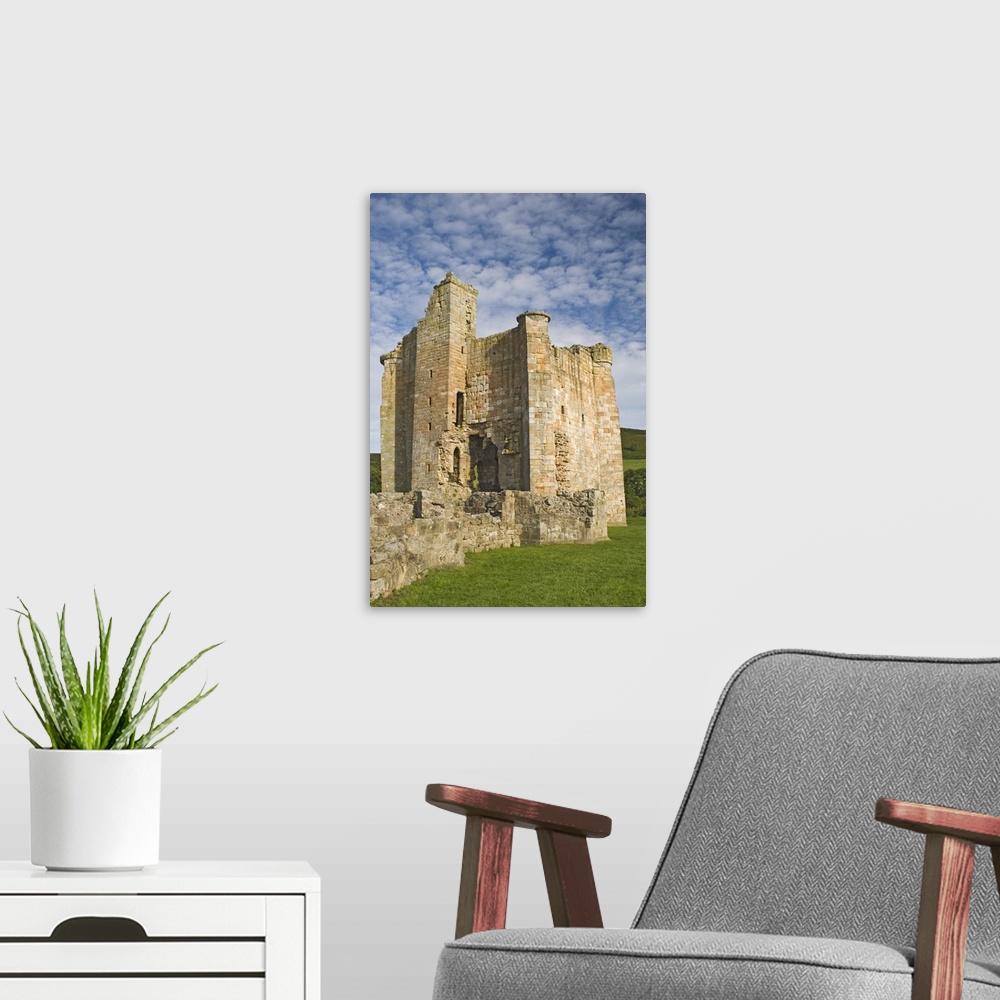A modern room featuring Eggleston Castle, a fortified border house, Northumbria, England