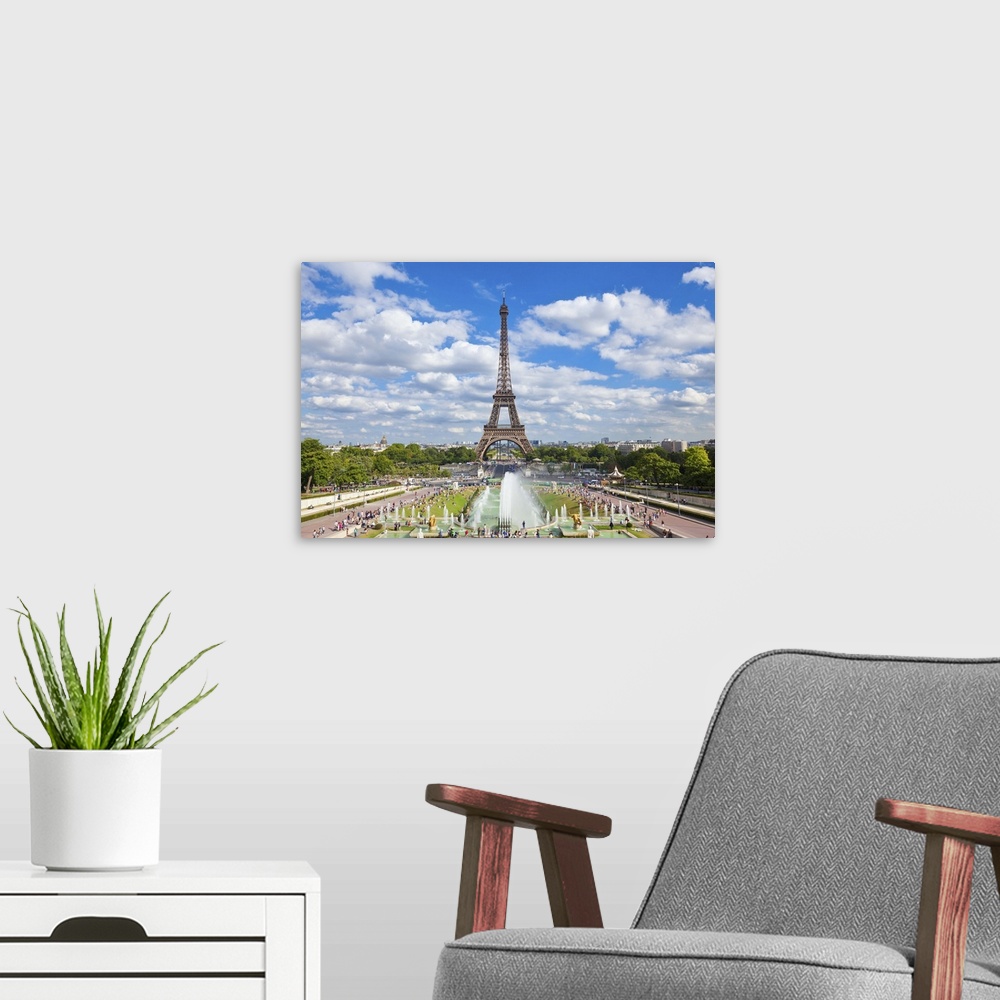 A modern room featuring Eiffel Tower and the Trocadero Fountains, Paris, France