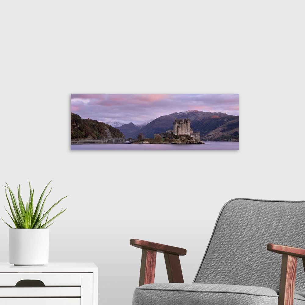 A modern room featuring Eilean Donan Castle, Dornie, Lochalsh, Highland region, Scotland, UK