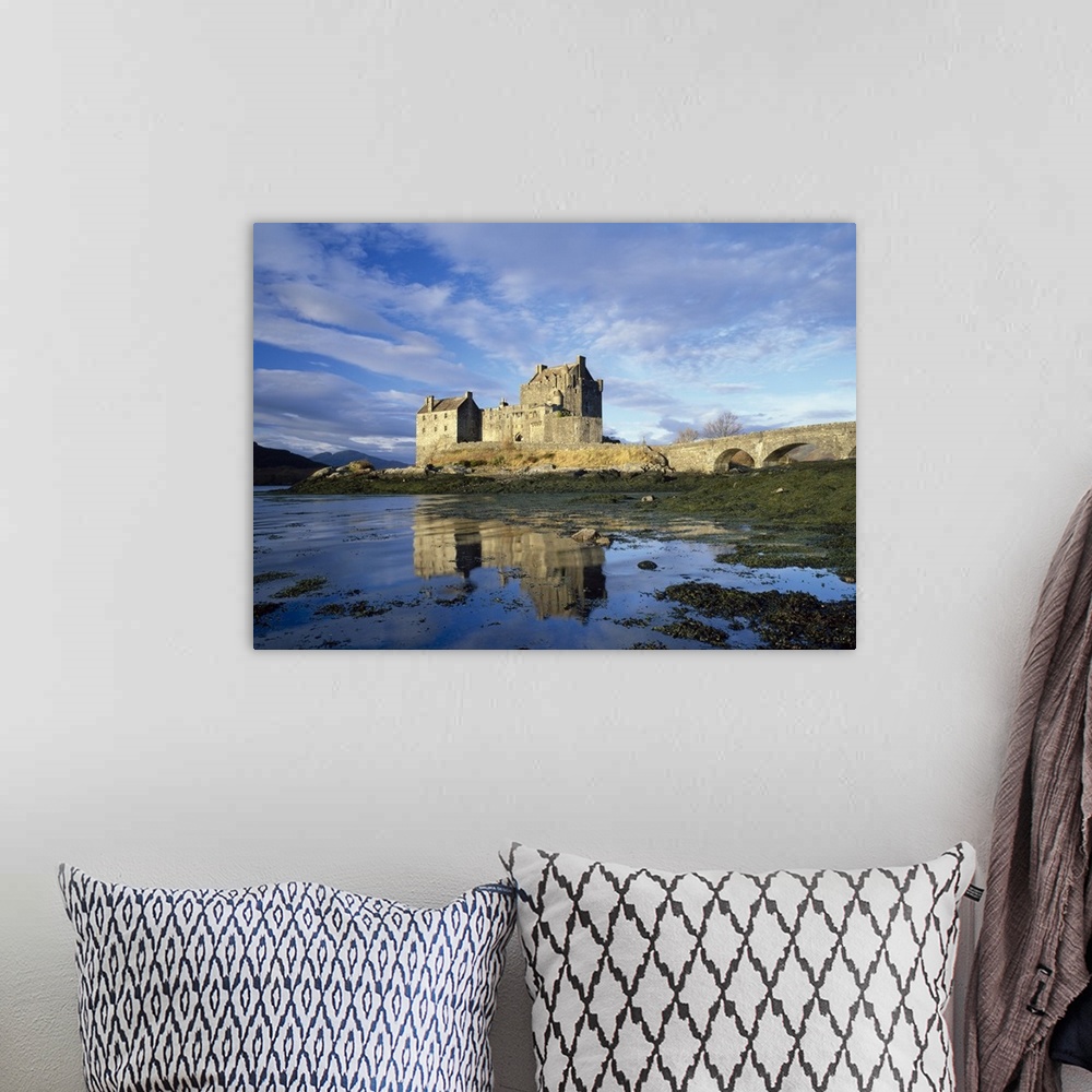 A bohemian room featuring Eilean Donan Castle, Highlands, Scotland, UK
