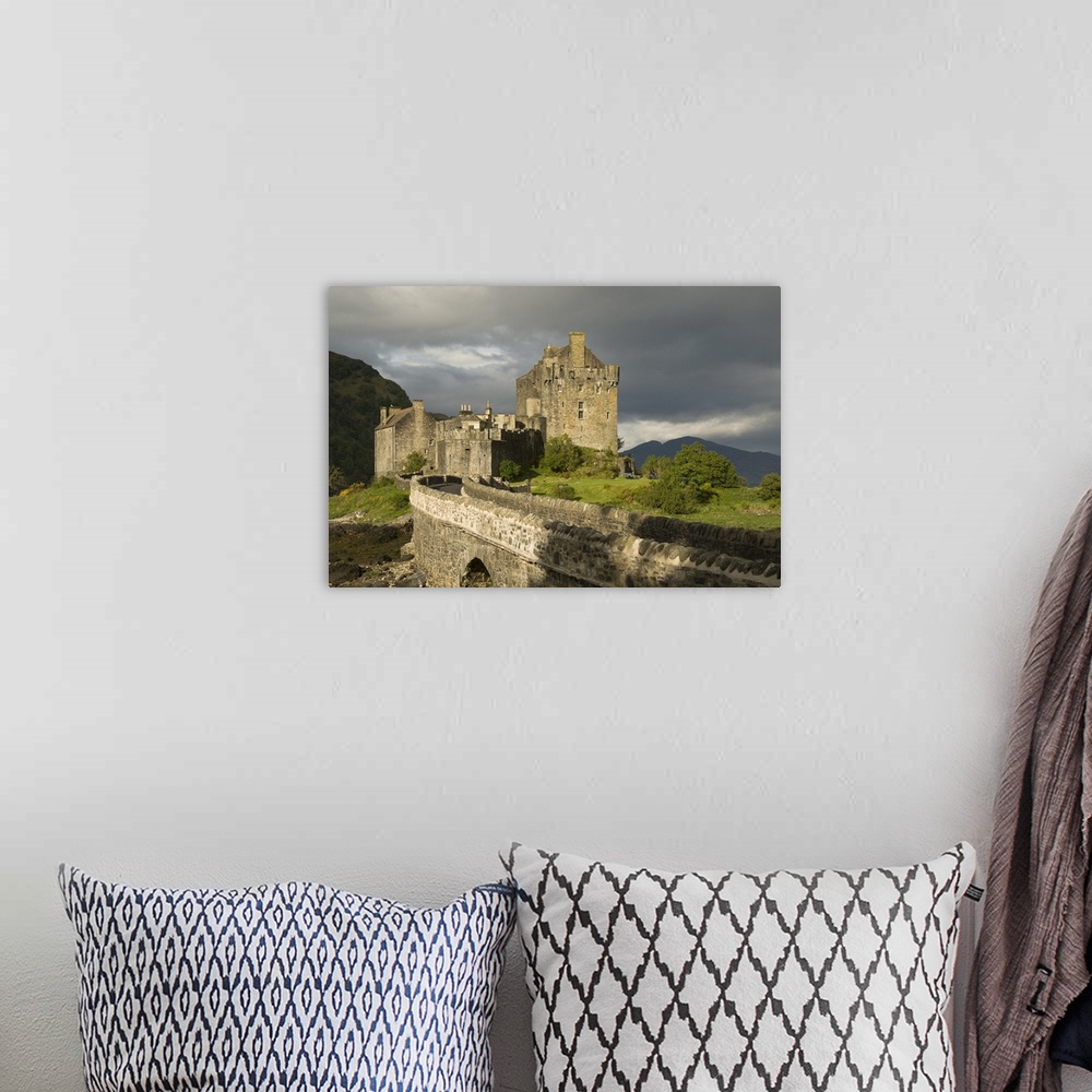 A bohemian room featuring Eilean Donnan Castle, near Dornie, Highlands, Scotland, UK