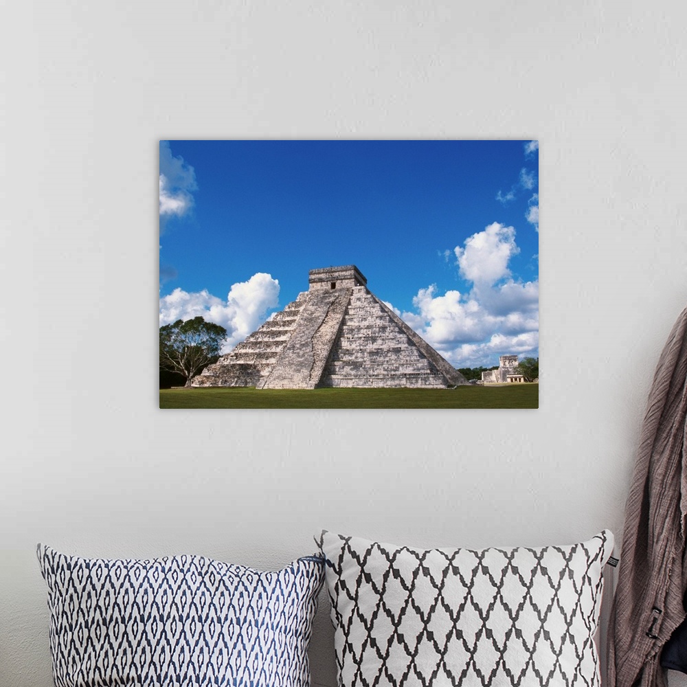A bohemian room featuring El Castillo, Chichen Itza, Yucatan, Mexico.