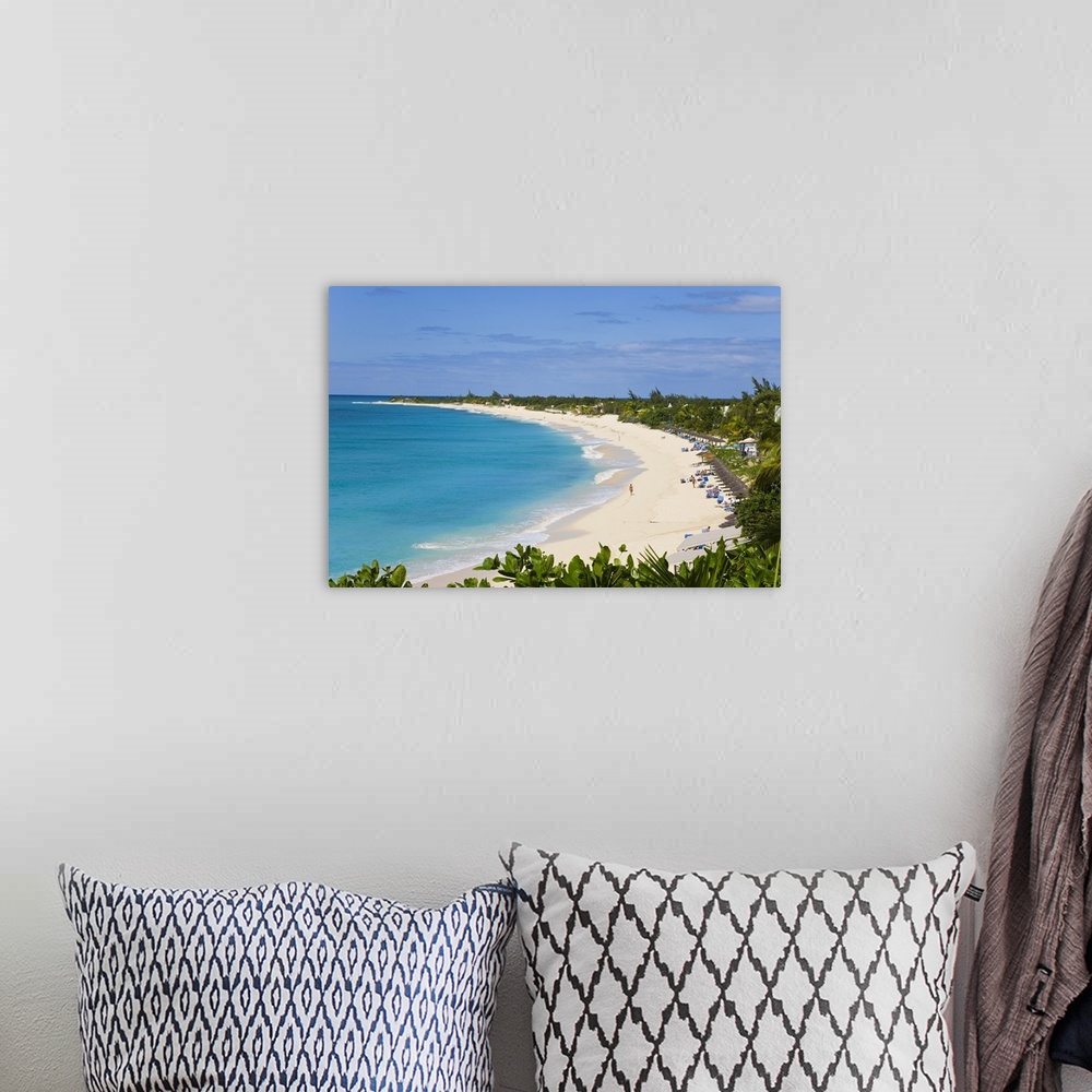 A bohemian room featuring Elevated view of Baie Longue beach, St. Martin, Leeward Islands, Caribbean