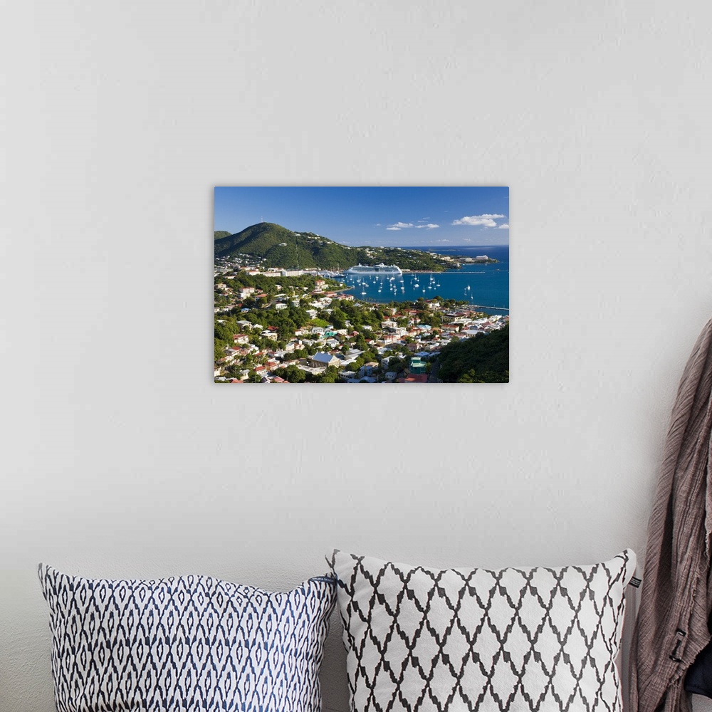 A bohemian room featuring Elevated view over Charlotte Amalie, St. Thomas, U.S. Virgin Islands