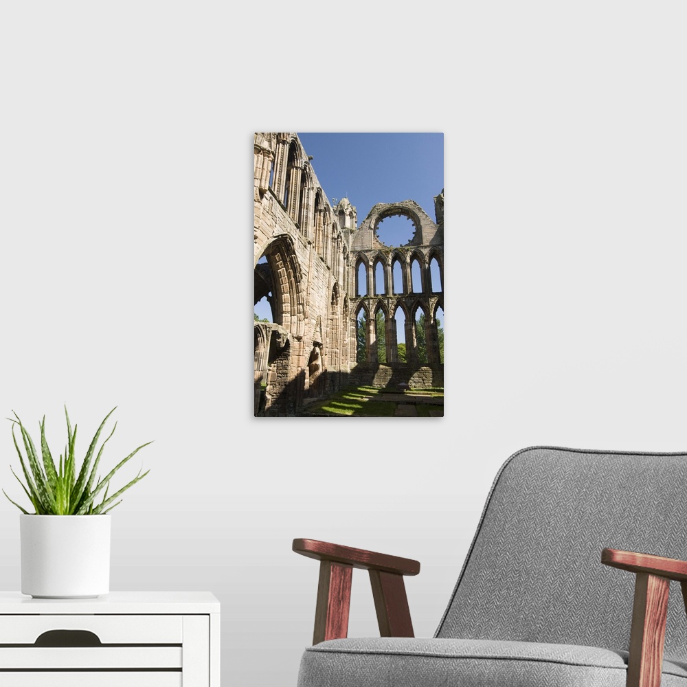 A modern room featuring Elgin Cathedral, Elgin, Highlands, Scotland