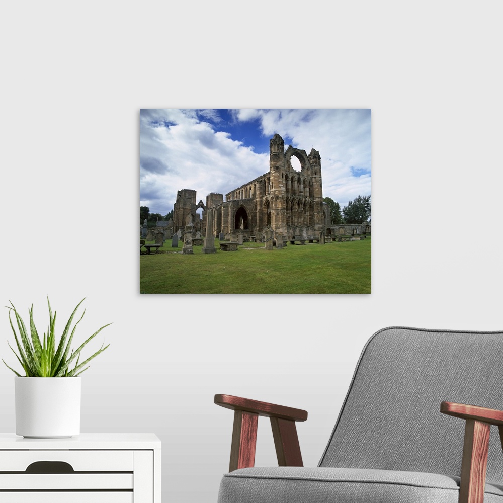A modern room featuring Elgin cathedral, Elgin, Morayshire, Scotland, United Kingdom, Europe