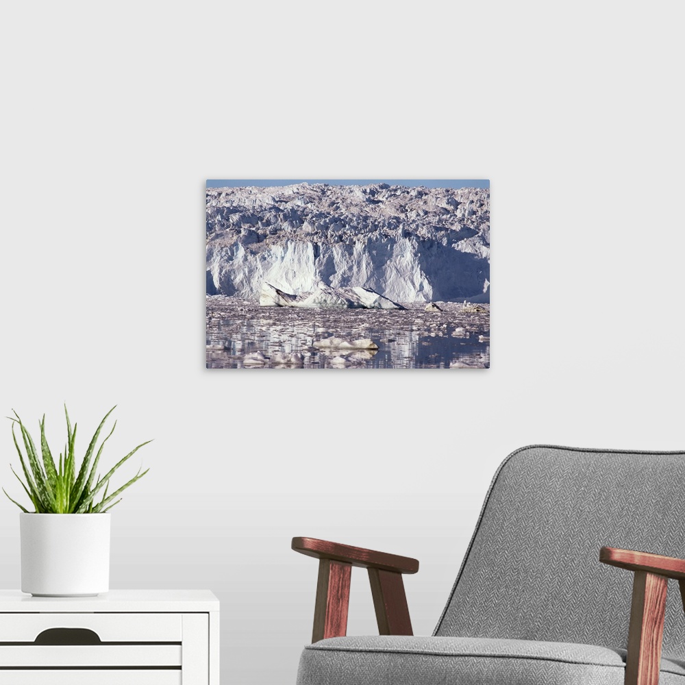 A modern room featuring Eqip Glacier, Disko Bay, Greenland, Polar Regions