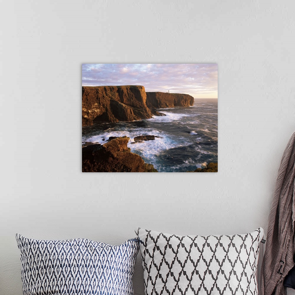 A bohemian room featuring Eshaness Cliffs and lighthouse, Shetland Islands, Scotland
