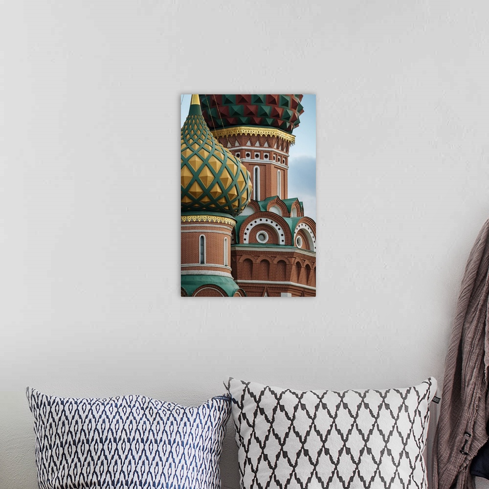 A bohemian room featuring Exterior detail of St. Basil's Cathedral, Red Square, UNESCO World Heritage Site, Moscow, Moscow ...
