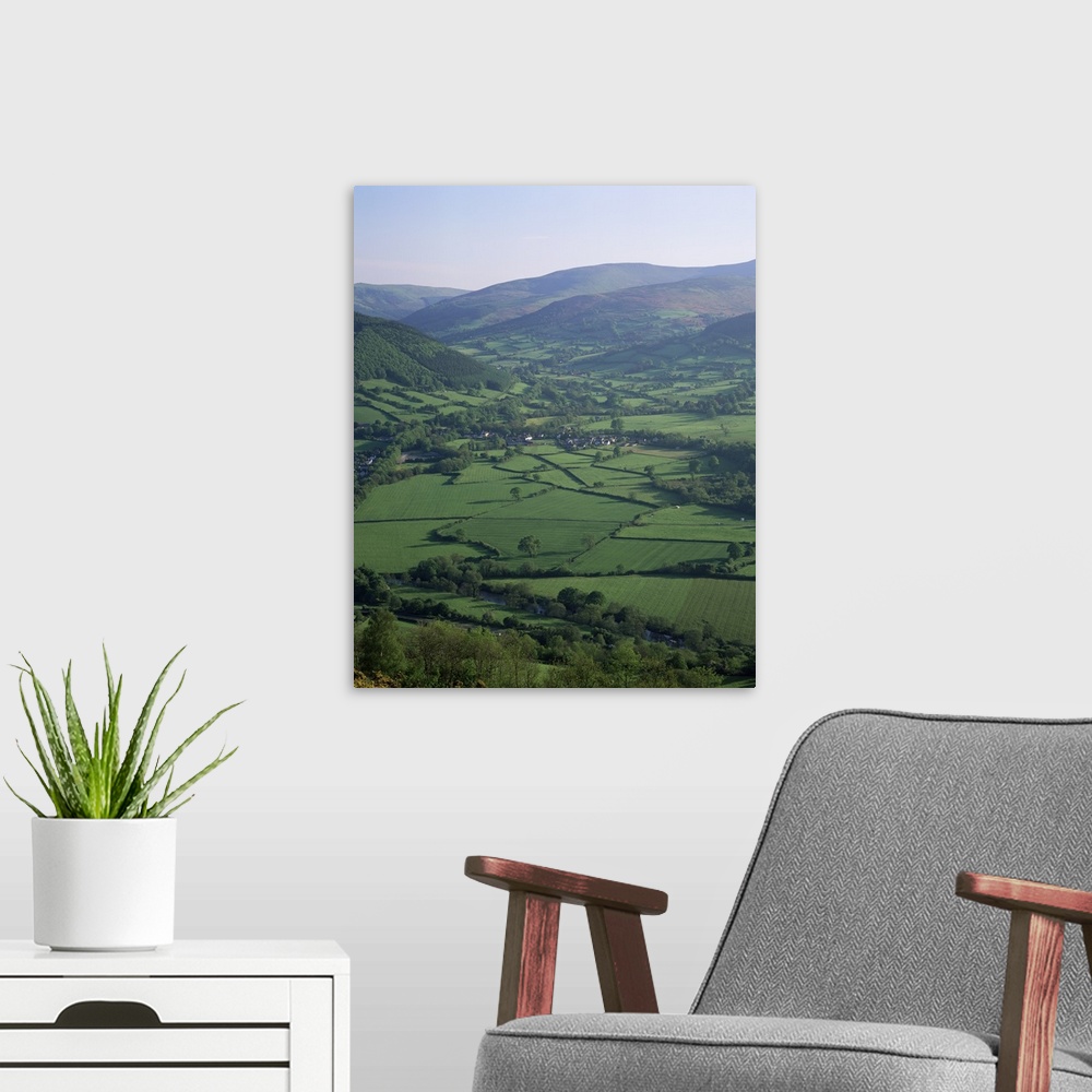 A modern room featuring Fields in the valleys, near Brecon, Powys, Wales, United Kingdom