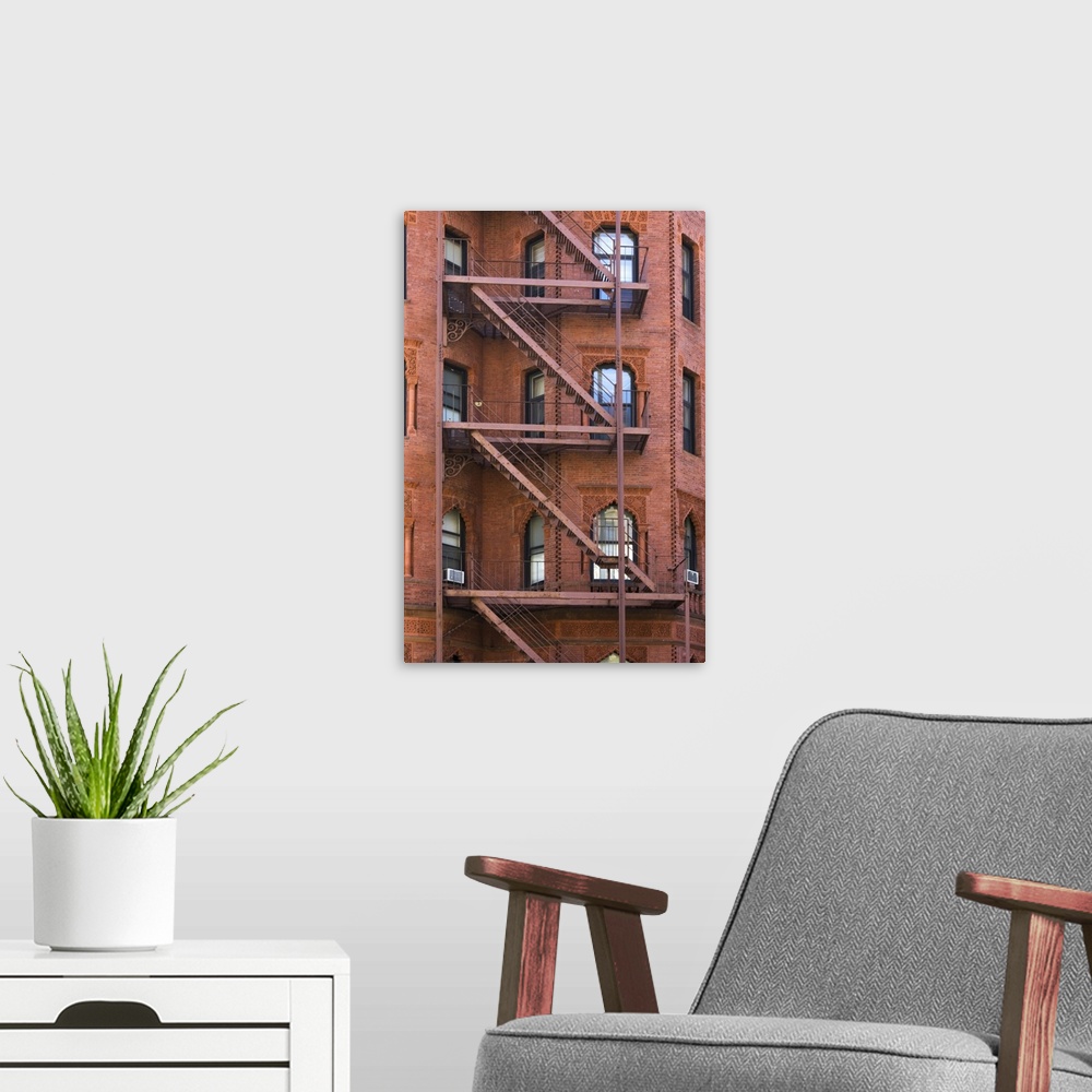 A modern room featuring Fire escapes, Boston, Massachusetts