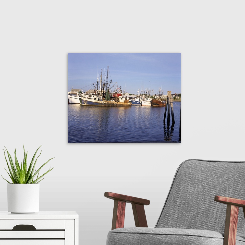 A modern room featuring Fishing boats, Hyannis Port, Cape Cod, Massachusetts, New England