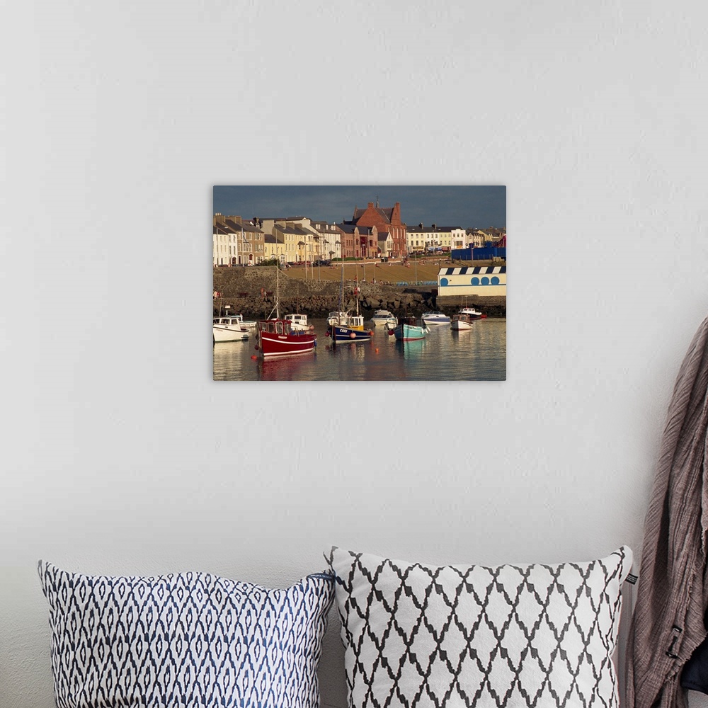 A bohemian room featuring Fishing boats moored in harbour, Portrush, Ulster, Northern Ireland, UK