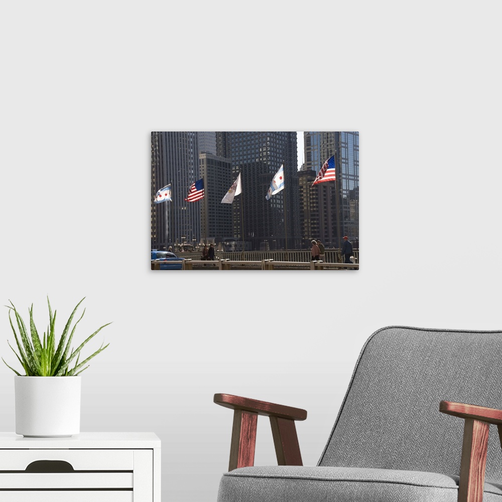 A modern room featuring Flags, Chicago, Illinois