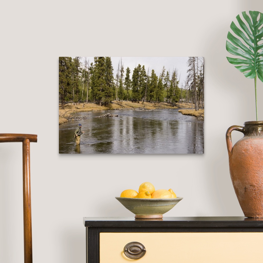 A traditional room featuring Fly fishing, Firehole River, Yellowstone National Park, Wyoming