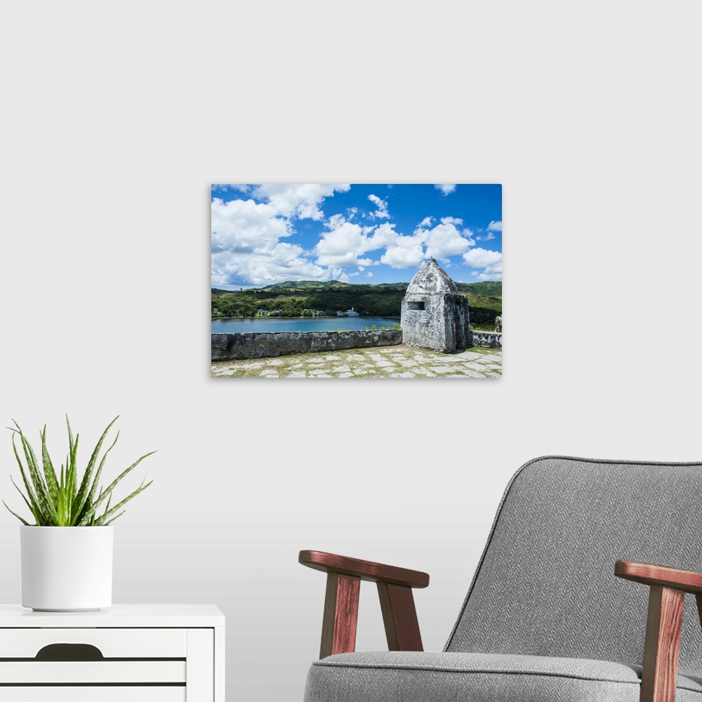 A modern room featuring Fort Soledad looking over Umatac Bay, Guam, US Territory, Central Pacific, Pacific