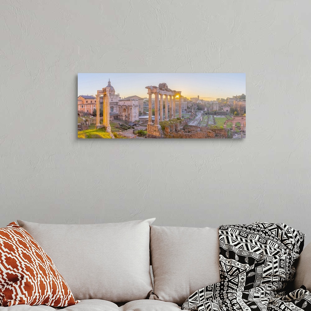 A bohemian room featuring Forum at sunrise, UNESCO World Heritage Site, Rome, Lazio, Italy, Europe
