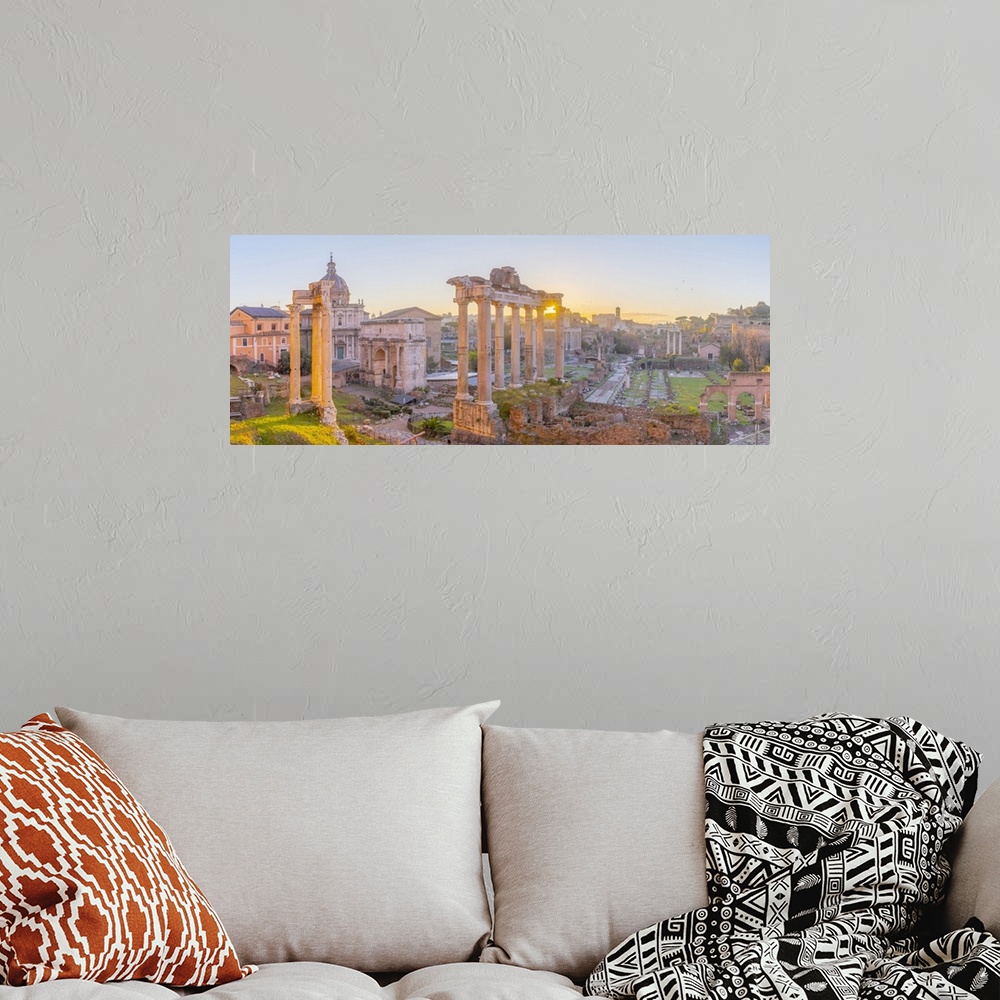 A bohemian room featuring Forum at sunrise, UNESCO World Heritage Site, Rome, Lazio, Italy, Europe