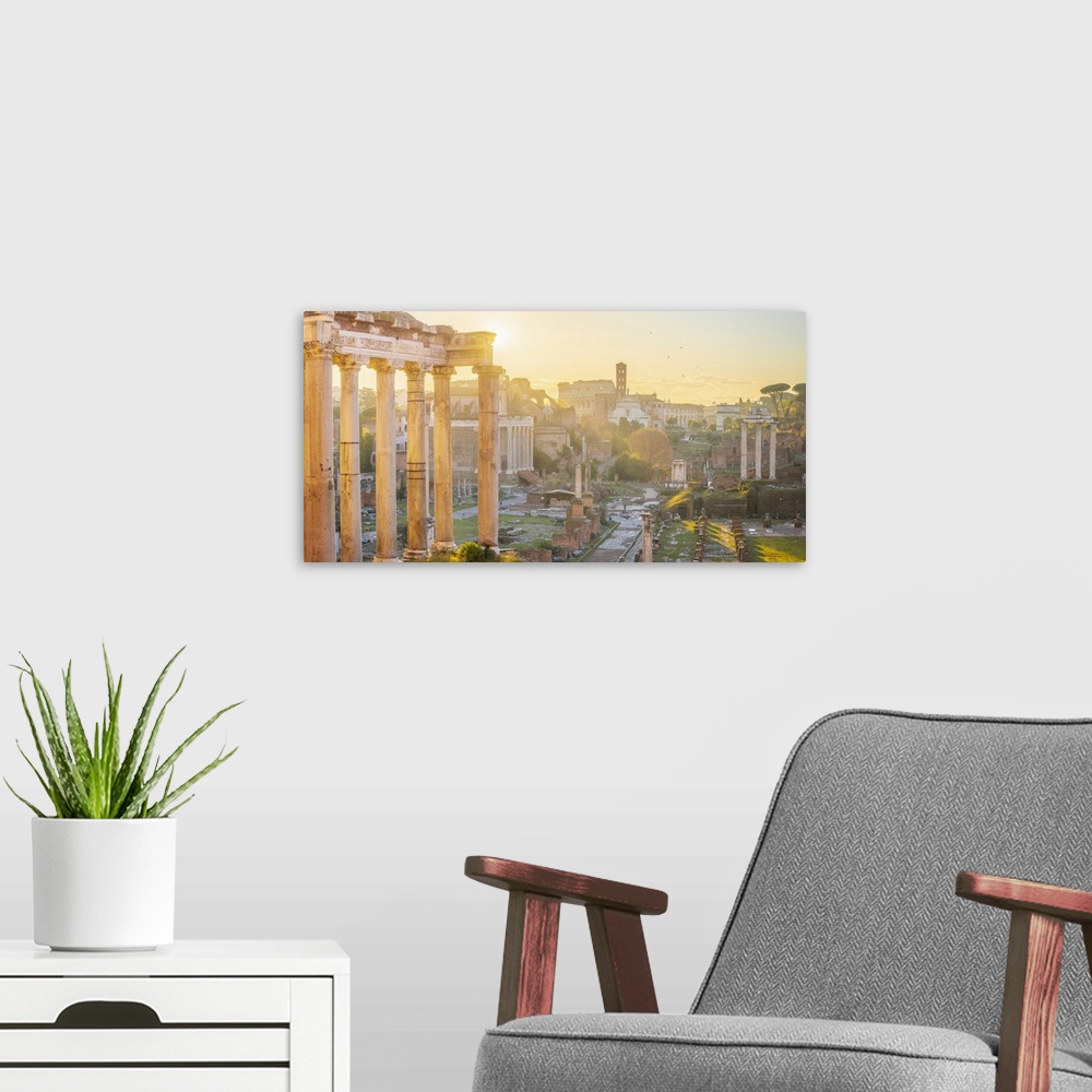A modern room featuring Forum at sunrise, UNESCO World Heritage Site, Rome, Lazio, Italy, Europe