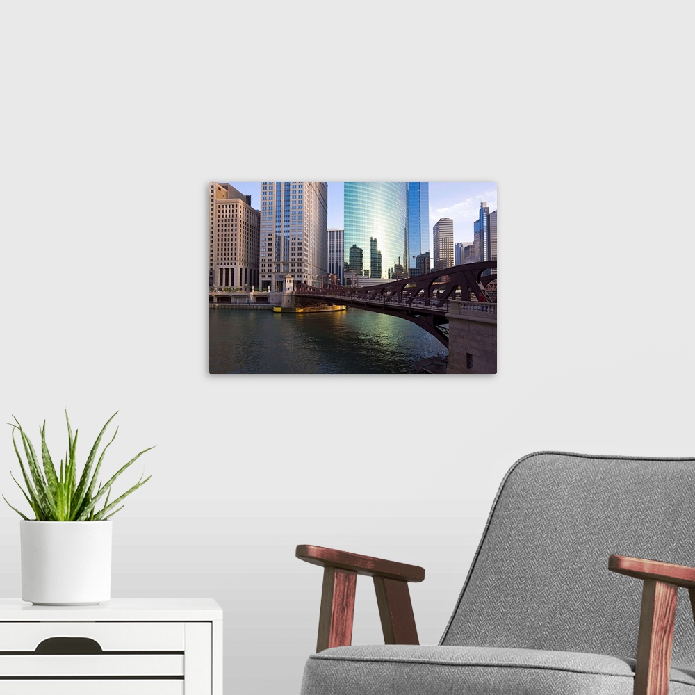 A modern room featuring Franklyn Street Bridge, Chicago Illinois