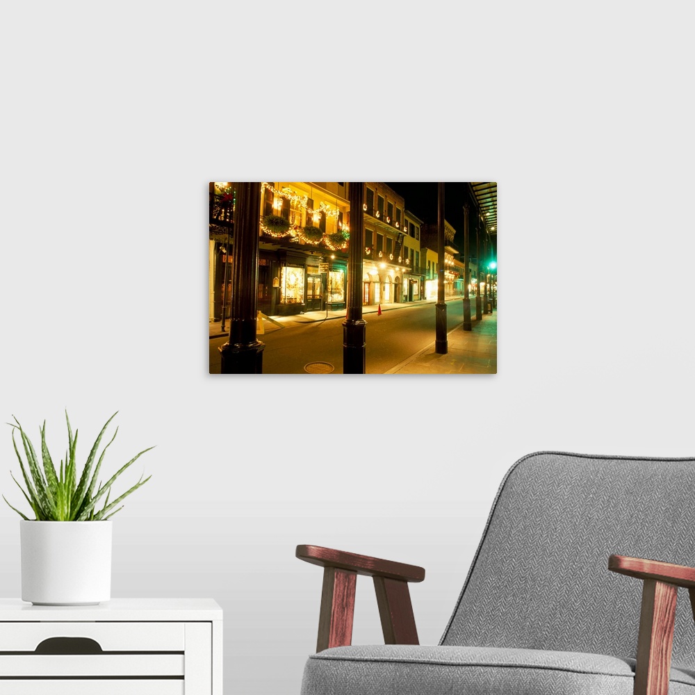 A modern room featuring French Quarter at night, New Orleans, Louisiana, United States of America, North America