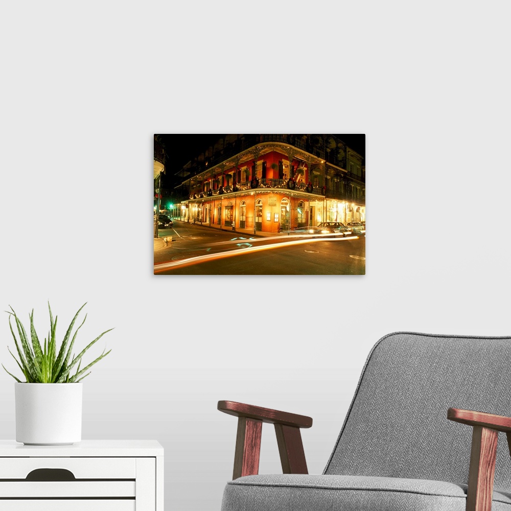 A modern room featuring French Quarter at night, New Orleans, Louisiana, United States of America, North America