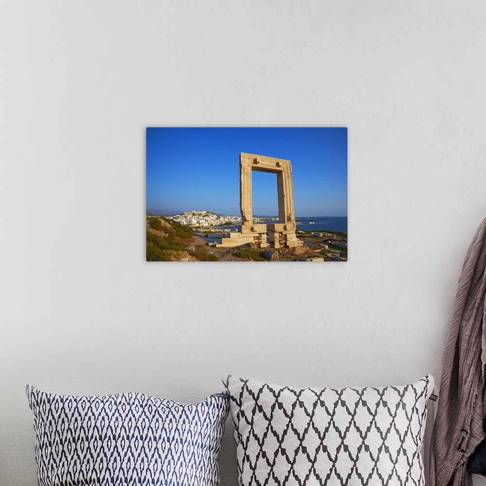 A bohemian room featuring Gateway, Temple of Apollo, archaeological site, Naxos, Cyclades, Greek Islands, Greece