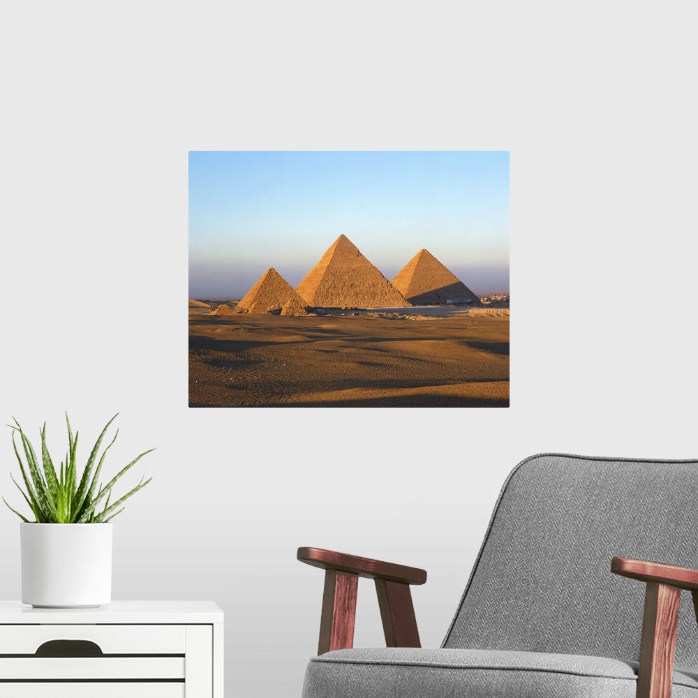 A modern room featuring Giza Pyramids, Giza, Cairo, Egypt, North Africa
