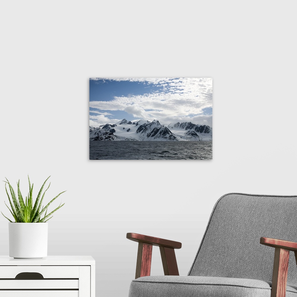 A modern room featuring Glacier and coastline Spitsbergen, Svalbard, Norway, Scandinavia, Europe