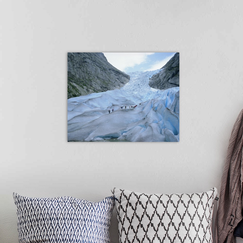 A bohemian room featuring Glacier climbing tour, Briksdalsbreen Glacier, Western Fjords, Norway, Scandinavia