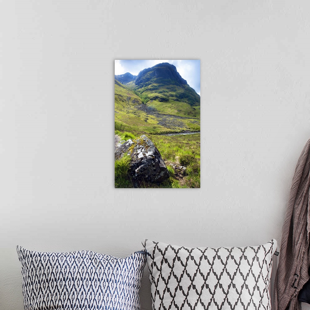 A bohemian room featuring Glen Coe, south of Fort William, Scotlish Highlands, Scotland, UK